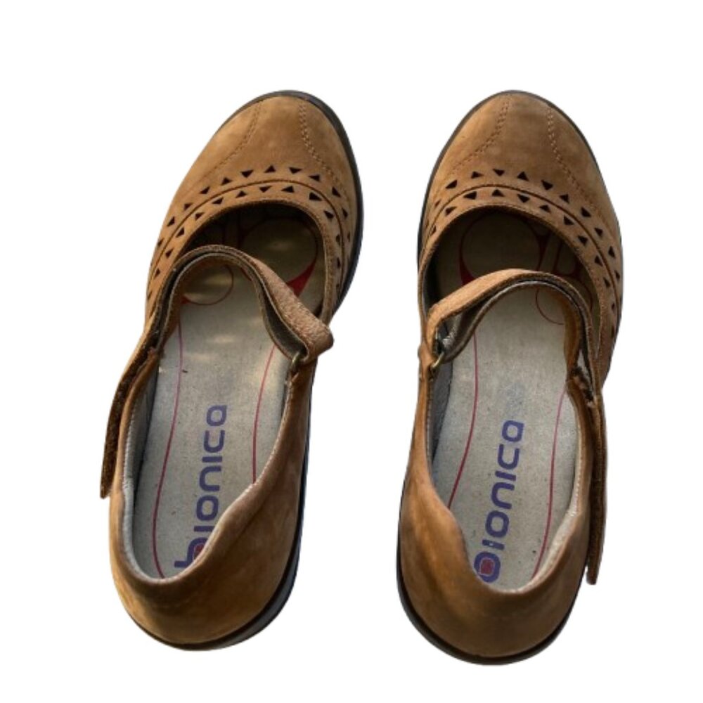Bionica Suede Mary Jane Shoes Matia Brown No Slip Soles Comfort Insoles, sz 9 - Picture 3 of 10